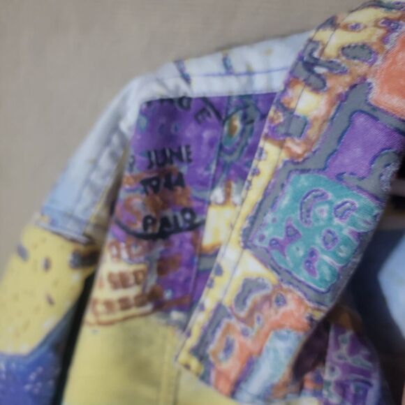 Chico's Colorful Jacket Women's Size 2 Travel Lover Vacation Wear Fun Colorful - Picture 3 of 15